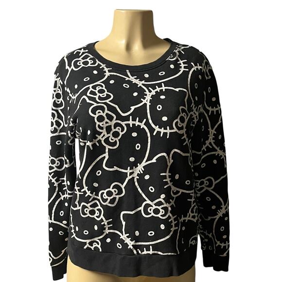 Hello Kitty Disney Sweatshirt Size‎ Medium Rare Black & White Women's Pullover - Picture 1 of 6